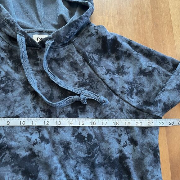 PACT Hoodie Womens M Dark Cloud Bounce Bell Sleeve Sweatshirt Blue Gray Boho - Picture 13 of 14